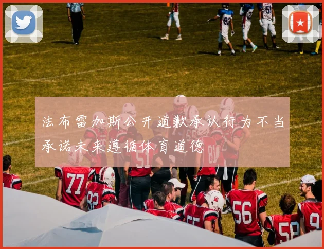 法布雷加斯公开道歉承认行为不当承诺未来遵循体育道德